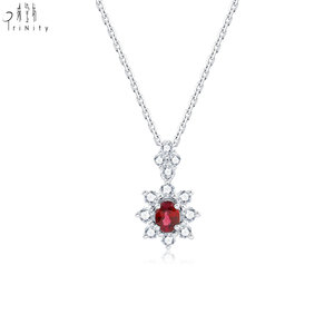 Fabricante de Joyería Fina de Hong Kong, Juego de Joyería de Oro Sólido de 18K con Rubí Natural y Diamantes Naturales, Regalo Perfecto para Mujeres - Product Image 2