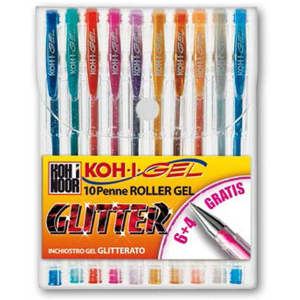 KOH I NOOR - SET 10 CANETAS DE GEL CON BRILLANTES - Product Image 1