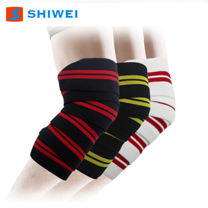 Shiwei <b>Knee</b> Sleeve Striped Elastic <b>Support</b> For Weightlifting Squatting Sports Protection Men Fitness Gear - Product Image 1