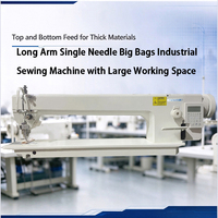 Machine à coudre industrielle à bras long et à aiguille simple pour sacs volumineux avec grand espace de travail