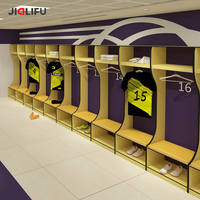 Casillero de gimnasio de club de fútbol de estilo personalizado, vestuario laminado compacto de madera HPL con estructura ensamblada de bloqueo de llave electrónica