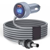 Chargeur de voiture Starlink Mini avec câble d'alimentation CC pour allume-cigare 12V-48V, affichage numérique, ports USB-C 140W et USB-A 35W durables