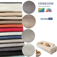 Tissu d'ameublement décoratif en velours bouclé 100% polyester, poids moyen, résistant aux taches, anti-boulochage, teint, personnalisable pour canapé
