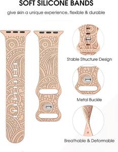 Nouveau Design <span class=keywords><strong>Bracelet</strong></span> de Montre pour Iwatch <span class=keywords><strong>Bracelet</strong></span> en Silicone 38/42mm pour Iwatch Noix de Cajou Fleur <span class=keywords><strong>Bracelet</strong></span> en Silicone - Product Image 4