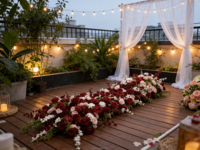 Guirlande de fleurs en soie blanche personnalisable pour la décoration de mariage, chemin de table pour mariage