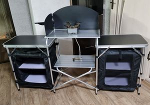 Gran Venta de cocina móvil para acampar al aire libre, estación de cocina plegable portátil para exteriores, mesa de cocina para acampar con almacenamiento - Product Image 5