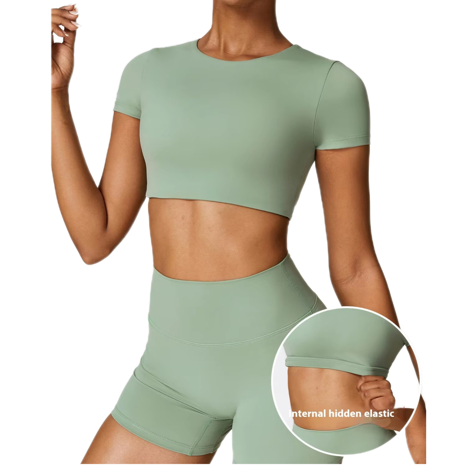 High Strength Lightweight Breathable Yoga Top with Short Sleeves Casual Sports Fitness Wear Plus Size Options