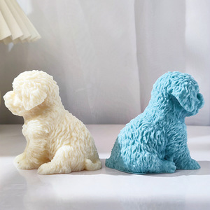 แม่พิมพ์เทียนรูปสุนัขน่ารักทำจากซิลิโคนสำหรับทำเทียนหอม DIY งานฝีมือเรซิ่น BS283 Besafe แม่พิมพ์รูปสัตว์ขนาดใหญ่ - Product Image 2
