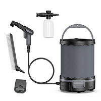 Laveuse portable sans fil avec réservoir pliable, nettoyeur multifonction rechargeable pour les voyages en plein air, le camping et la plage