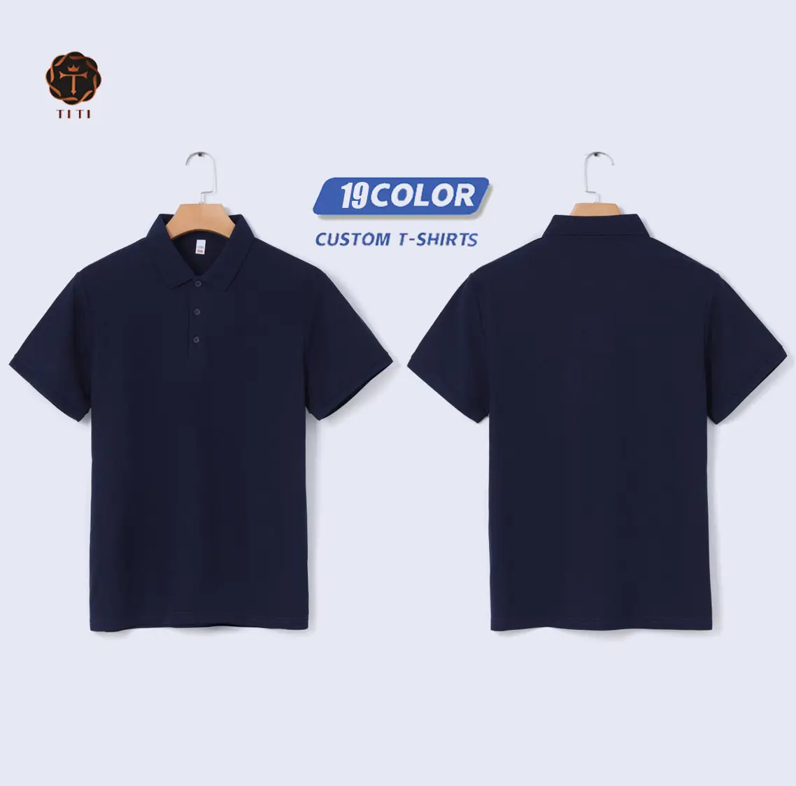 TITI Wholesale Blank Customized Embroidered Logo Men's T-shirt High Quality Cotton Work Clothes Uniform Custom Men's Polo Shirts