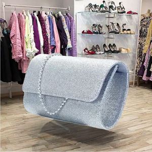 Nouvelle pochette de soirée perlée style « Sweet Lady » 2025 avec boucle nœud et perles pour banquet et dîner - Product Image 3