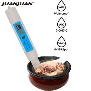 Medidor de salinidad Juanjuan SA287, probador digital impermeable de 0-199.9ppt para uso en laboratorio y piscinas de acuicultura - Product Image 1