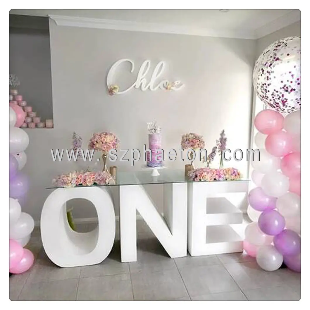 Party supplies 1st table letters number one, sweet 15 number table, letter table ONE for one year old birthday party decor