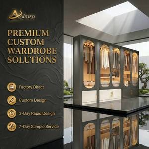 Modern Closets with Dressing Table Steel <strong>Wardrobe</strong> Manufacturing <strong>Dark</strong> <strong>Wooden</strong> Small Storage Luxury Cabinet Bedroom Furniture - Product Image 1
