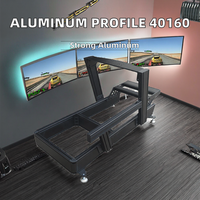 Cockpit de Simulation de Conduite Personnalisé Noir 40160 en Aluminium à Surface Plate, Profilé Extrudé, pour Simulation de Course