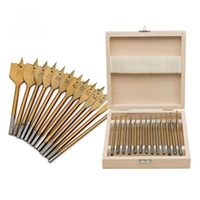 13Pc Bêche Foret Ensembles En Acier Au Carbone Changement Rapide Tige Plat Bois Trou Cutter Fit Bois Plastique Aluminium Trou De Coupe