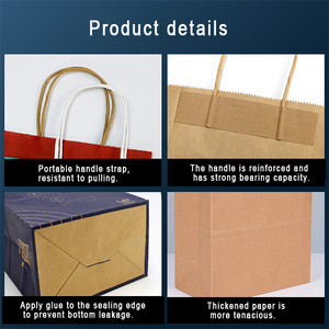 Customized Eco-Friendly Reusable Kraft <b>Paper</b> Tote Bags with Flexography Printing and <b>Embossing</b> for Shopping - Product Image 3