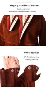 Swelder 2024 Factory Customize Heavy Duty <strong>Leather</strong> Flame Resistant <strong>Welding</strong> Jacket <strong>Welding</strong> Cloth Overall Suit With <strong>Sleeve</strong>