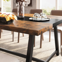 Grande et longue table à manger rectangulaire en bois pour 8 personnes Meubles de cuisine et de salle à manger Bureau et chaises Ensemble