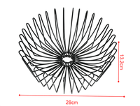 Panier de rangement de cuisine multifonctionnel en fil de fer rond de conception moderne, fait à la main, en forme de fleur, finition noire antique