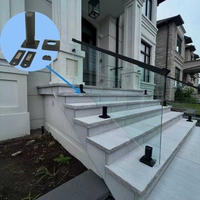 DETECH Edelstahl-Glas-Spigot Rahmenlose Glasbalustrade Bodenmontiert für Balkon Treppe Schwimmbad Hotel Villa Außenbereich