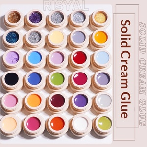 RISYAL Gel de vernis à ongles transparent solide pour photothérapie, application crémeuse <span class=keywords><strong>et</strong></span> lisse, qualité salon, style japonais, en pot, vente en gros - Product Image 1