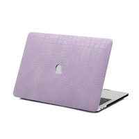 Housse antichoc pour ordinateur portable en cuir PU Texture Croco logo évidé étui de protection à rabat pour Macbook Pro 14 15