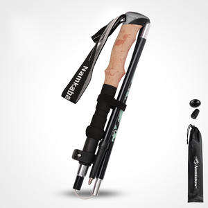 Bastones de Senderismo de Aluminio de 5 Secciones con Mango de Madera, Ligeros, Plegables, con Correa para la Muñeca, Resistentes, para Escalada - Product Image 4