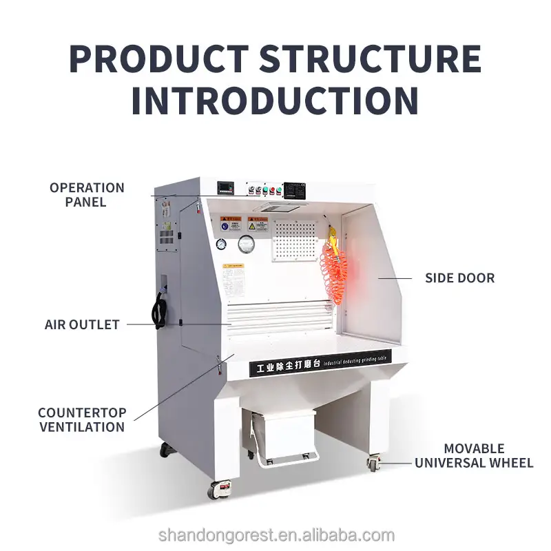 सैंडिंग पॉलिशिंग के लिए कार्यक्षेत्र धूल निकालने वाली टेबल