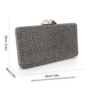 Factory Wholesales Large Boxed Crystal Evening Bags <b>Wedding</b> Ladies <b>Clutch</b> Party Rhinestones Purses and Handbags - Product Image 6