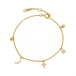 Pulsera Bowei Ins de plata de ley chapada en oro de 18 quilates con motivos de estrellas y lunas para mujer - Product Image 5