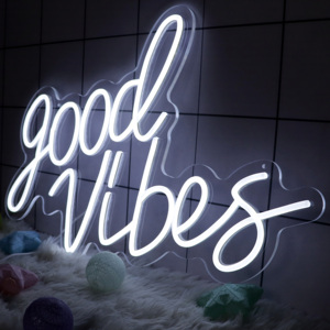 Spedizione ci ha portato la luce al Neon <span class=keywords><strong>lettere</strong></span> al Neon spedizione rapida atmosfera buona Vibes solo segno al Neon personalizzato 3D LED segnaletica interna - Product Image 3