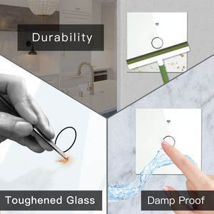 Interruptor de Pared Inteligente Deftun Tuya Wifi Eu 220v Neutrale Smartlife <span class=keywords><strong>Alexa</strong></span> Google Home 1/2/3/4 Gang Panel de Vidrio Templado - Product Image 5