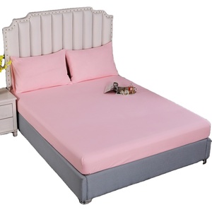 Màu Hồng Polyester 3 mảnh Vua & Nữ Hoàng Kích thước đồng bằng tấm Ga Trải Giường thiết lập với đàn hồi tất cả các xung quanh cho nhà - Product Image 1