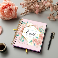 Échantillon gratuit planificateur d'amour de soi à spirale avec logo personnalisé A5 A4 format 100 feuilles à couverture rigide carnet de notes Journal intime couverture en papier parfaite