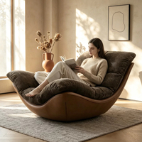 Fauteuil Coquille Moderne Français de Designer Haut de Gamme, Inclinable pour la Détente et le Sommeil