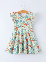 Robe de Pâques vintage pour filles, motif lapin fraise et nœud, en soie de lait respirante, ODM, pour bébé fille