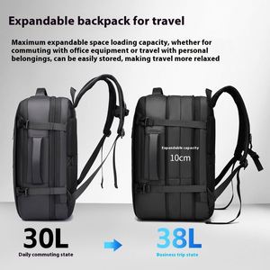 Simple High-End Men's Business Backpack with Large Capacity Waterproof Polyester Lining for Travel and Computer Storage - Product Image 2