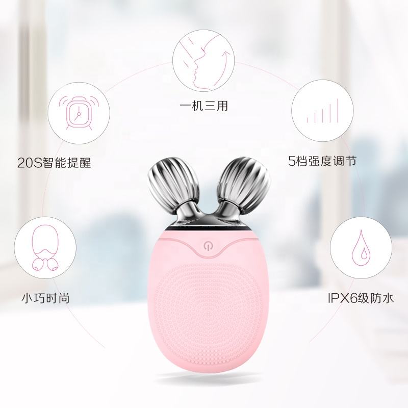 ORANGLES Private Label Electric Silicone Facial Cleansing Brush | 2-in-1 Massage Face Roller & Peeling Brush for Deep Pore Cleansing – orangles Kuwait - high resolution display - exposing craftsmanship - Image 2 of 6 | built for everyone | Private Label Electric Silicone Facial Cleansing Brush | 2-in-1 Massage Face Roller & Peeling Brush for Deep Pore Cleansing – orangles Kuwait for sale Georgia | Free Shipping ORANGLES