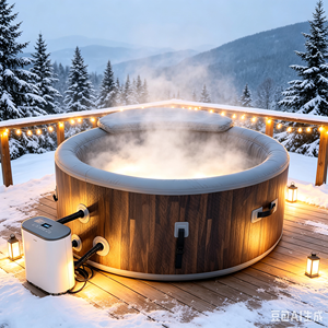 Bain à remous <span class=keywords><strong>gonflable</strong></span> grande capacité, <span class=keywords><strong>spa</strong></span> extérieur pliable et portable <span class=keywords><strong>pour</strong></span> patio, jardin, usage familial - Product Image 1