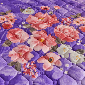 American Style Purple Lilac Velvet Colcha Impresso Set 4-Piece <span class=keywords><strong>Sleep</strong></span> Aid confortável - Product Image 3