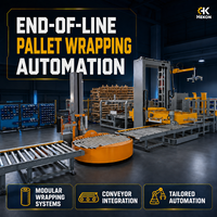 Enrouleur de film étirable industriel HEKON HK-2000FZ entièrement automatique et robuste pour l'emballage en ligne des palettes