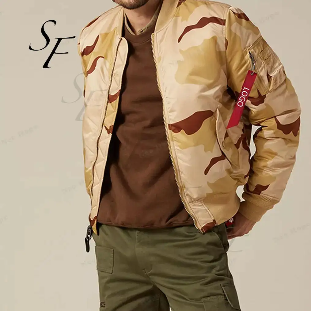 Blouson de camouflage surdimensionné réversible pour homme, Logo personnalisé coupe-vent pour moto