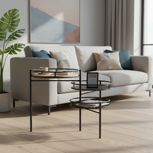 Stainless Steel Foldable Side <b>Table</b> Modern Design Living Room Apartment Bedroom <b>Dining</b> <b>Table</b> - Product Image 3