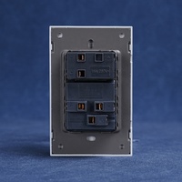 Interruptor de Pared Eléctrico y Enchufe de Vidrio Templado Tipo 118, Interruptor de 1 Vía y 2 Vías con Enchufe de 3 Pines para Tomacorriente Estadounidense
