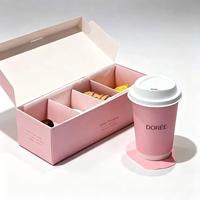 Juego de Empaque para Panadería de Cartón Reciclado Rígido, Plegable y Reciclable con Logotipo Personalizado, Asa y Cinta, Materiales Reciclados de Cuatro Colores