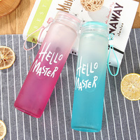 Bouteille d'eau chaude et froide sans BPA, Logo personnalisé, pour vélo, école, voyage, boisson, verre dépoli, sport en plein air, portable