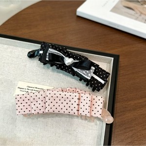 Pinza para el pelo estilo coreano con lazo dulce de varias capas, encaje de lunares y corazón, elegante, versátil y que no se cae, un accesorio para el cabello. - Product Image 2