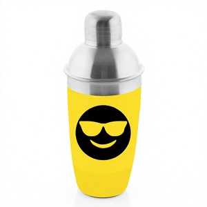 Stainless Steel Cocktail Shaker Deluxe With Print <b>Yellow</b> Stainless Steel Cocktail Shaker Top Seller Custom - Product Image 1