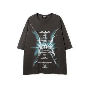 OEM高品質メーカーピマヘビーコットンTシャツカスタムロゴTシャツプラスサイズ印刷3DエンボスTシャツメンズS Tシャツ
